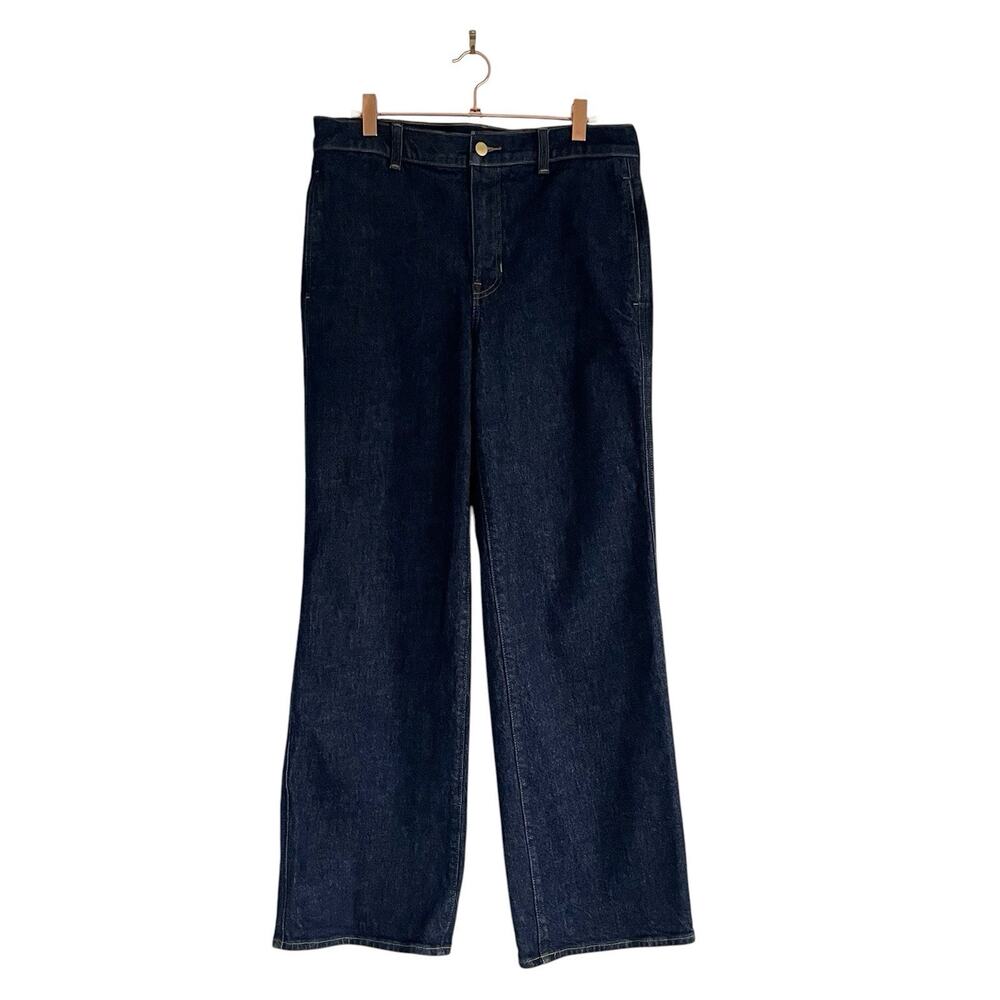 J.Crew '96 slim Wide Denim Trouser Re-Imagined Jeans Dark Wash Sz 28 preppy chic - Picture 2 of 12